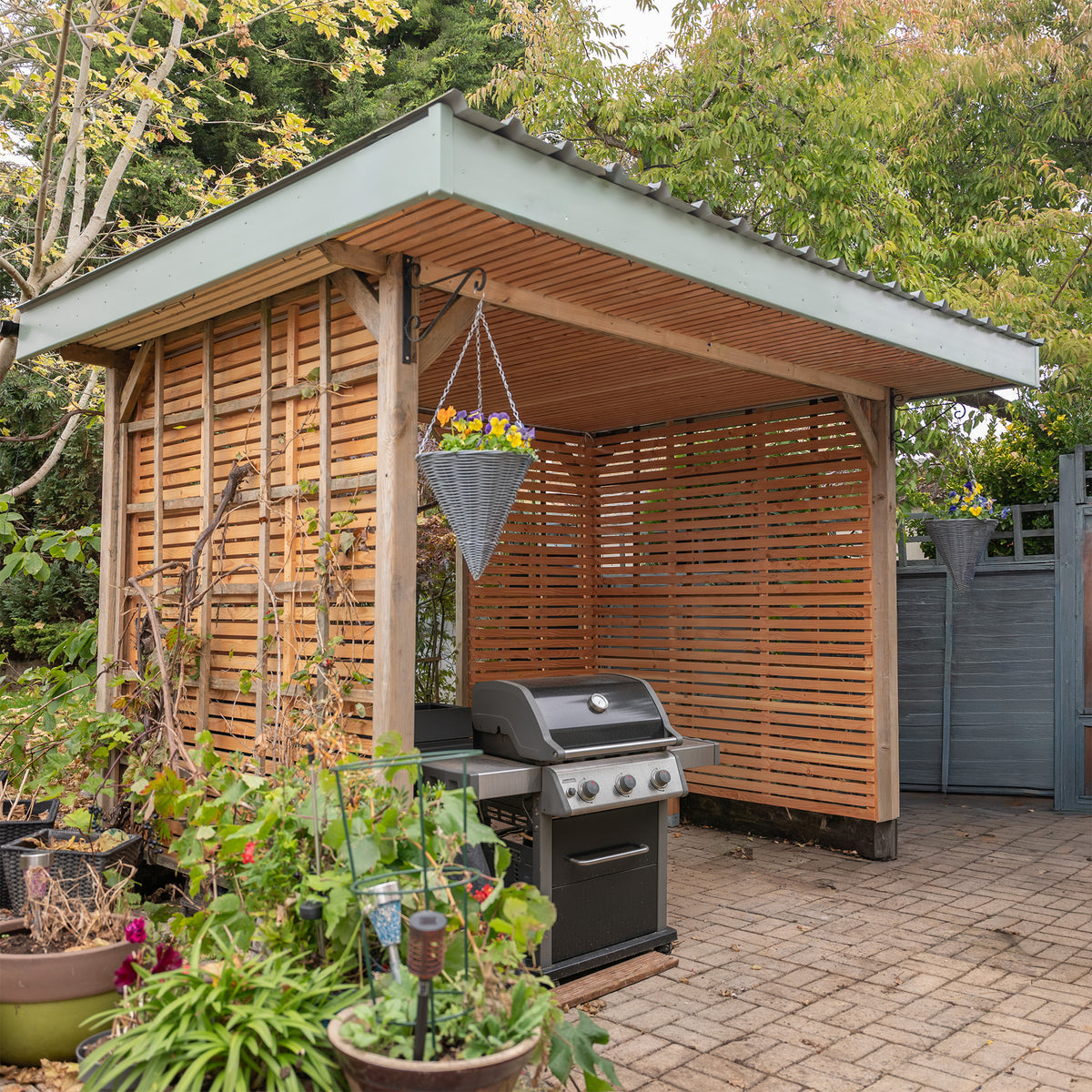 Larch Slatted Horizontal Fence Panels - Premium Timber Modern Garden Fencing