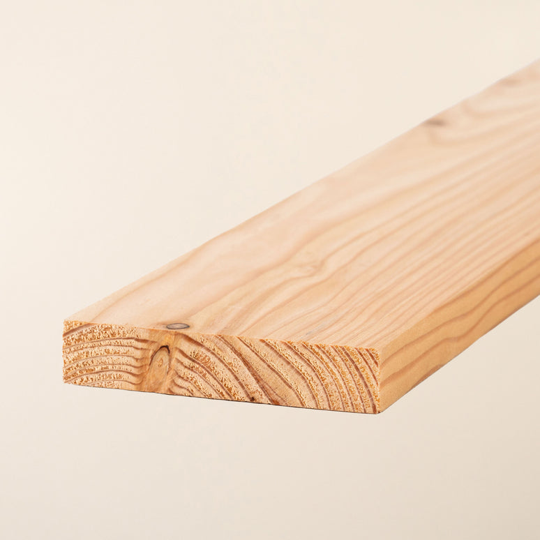 British Larch Planed Timber Board – 4" x 1" – Smooth Planed Sustainable Softwood