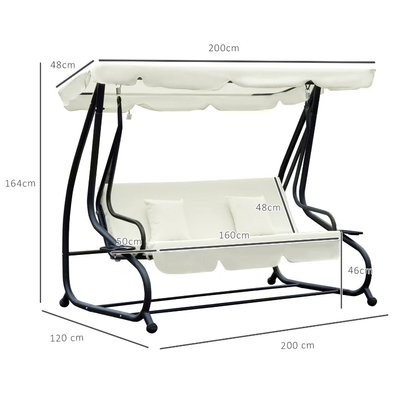 Swing Chair Combo - Cream White, 200x120x164 cm