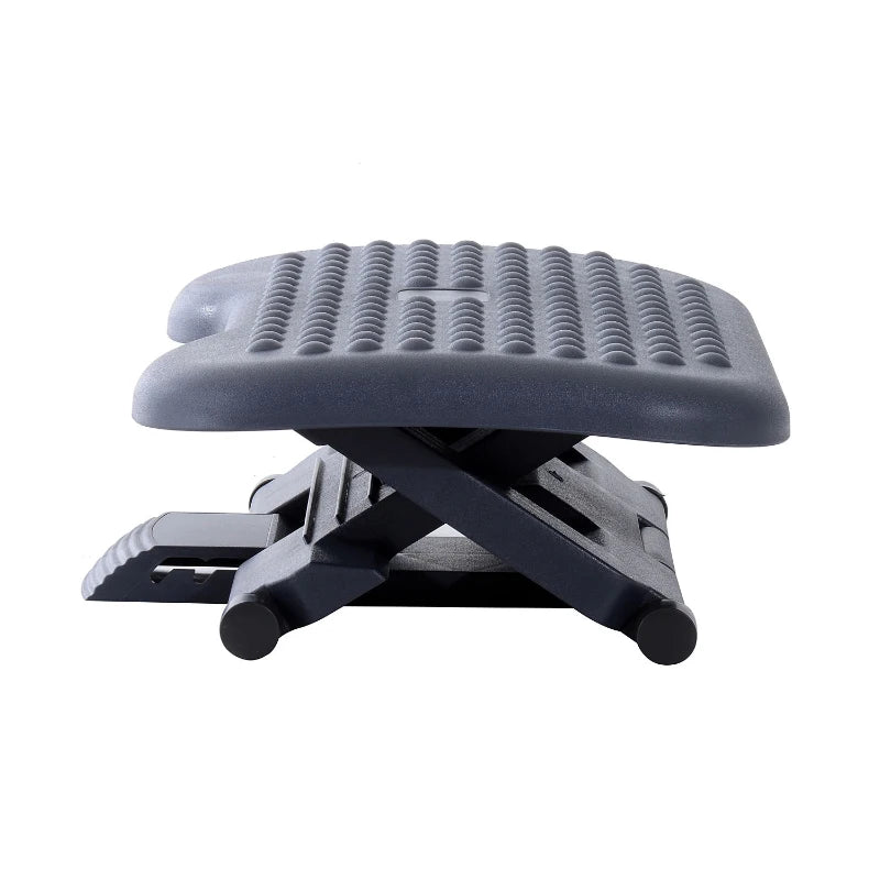Adjustable Height & Angle Footrest - Charcoal Grey Tilting Platform for Home Office Comfort