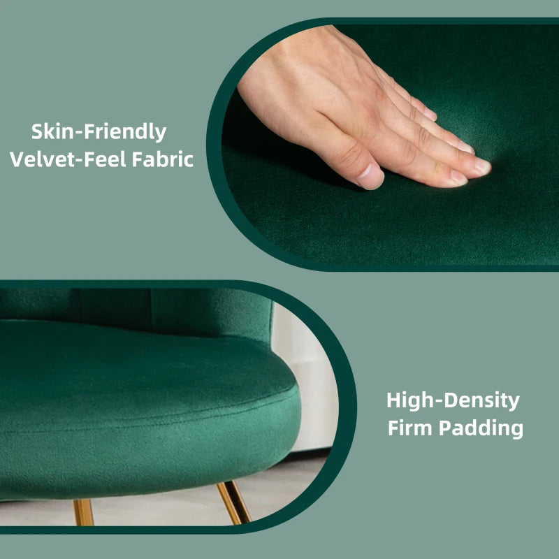 Velvet-Feel Lotus Petal Accent Chair in Green for Stylish Home Decor