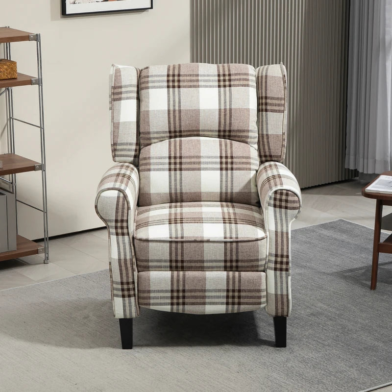 Brown Reclining Armchair with Footrest - 160° Adjustable Comfort for Relaxation