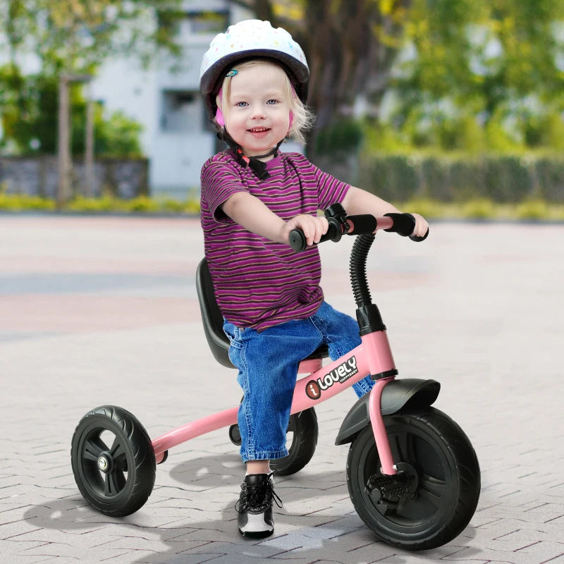 Pink Kids Trike - Toddler Tricycle for 1.5-4 Years - 3-Wheel Ride-On Bike for Children