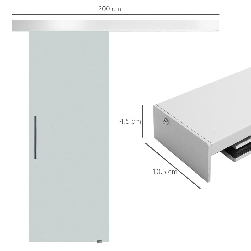 Sliding Door Kit with Frosted Glass Design