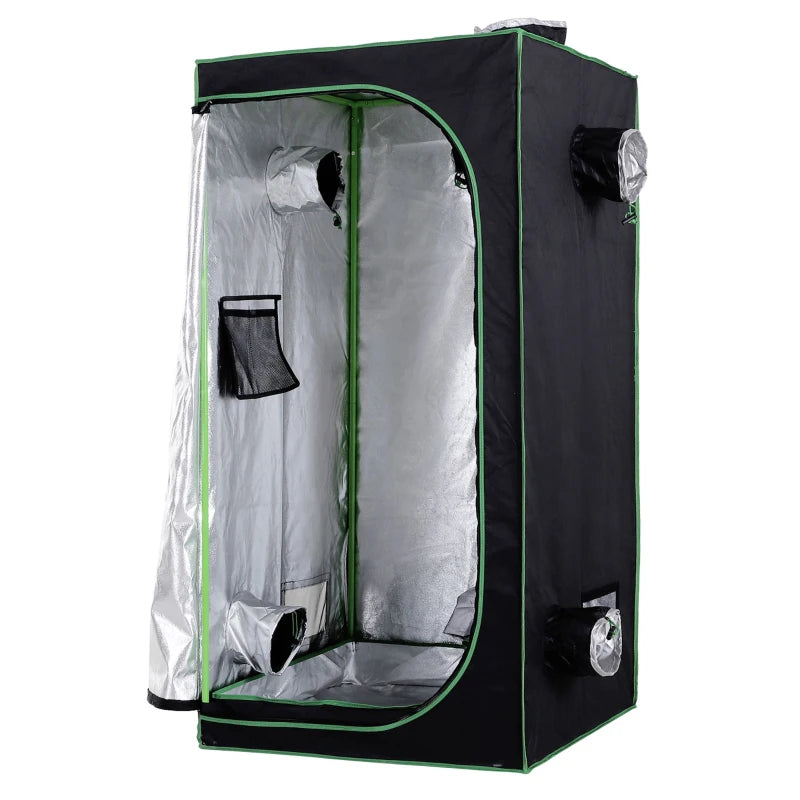 Black Hydroponic Grow Tent with Adjustable Vents, 80x80x160cm