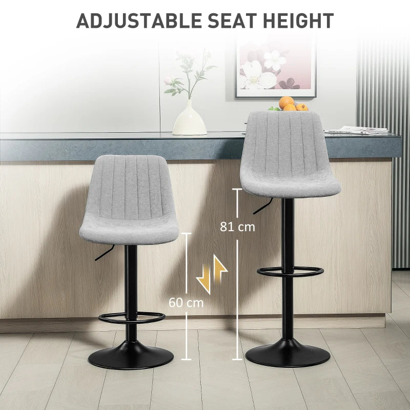 Set of 2 Grey Chenille-Feel Tub Bat Stools - Stylish, Comfortable, and Durable Bathroom Seating
