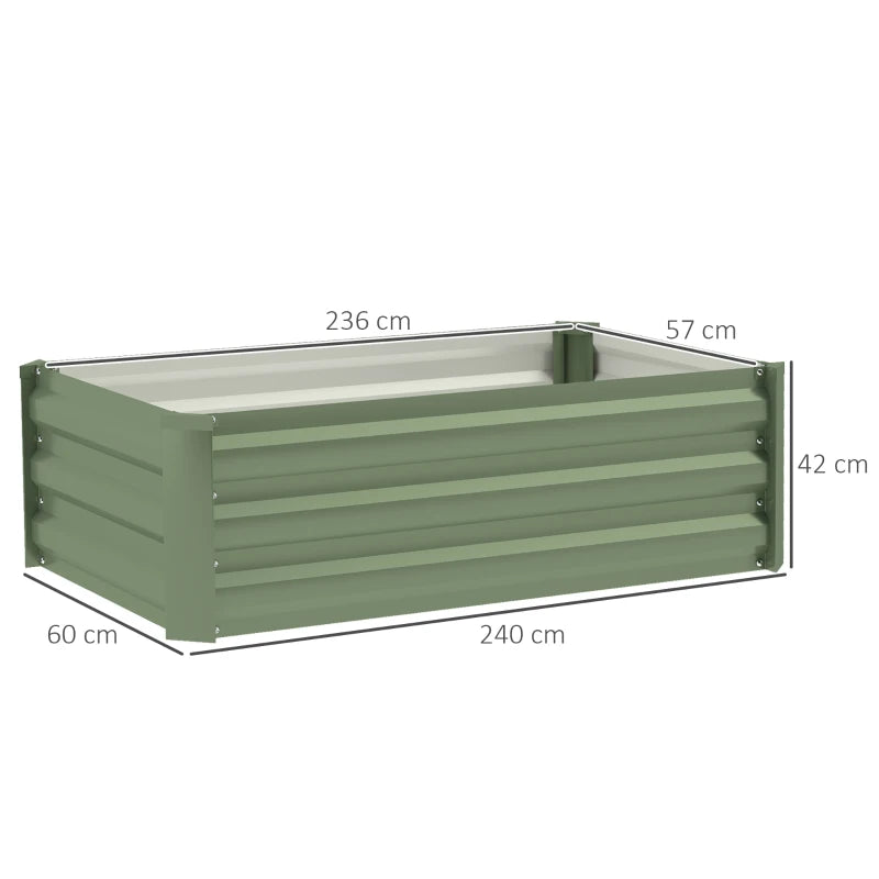 60 x 100cm Galvanised Steel Planters - Set of Two