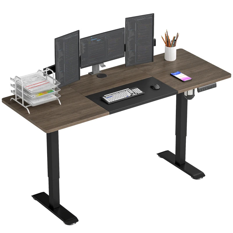 Vinsetto Adjustable Electric Standing Desk 72-116cm with LED Display - Modern Black Ergonomic Home Office Furniture