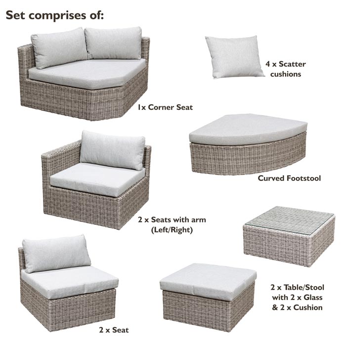 Outdoor Marbella Rattan Corner Sofa Set