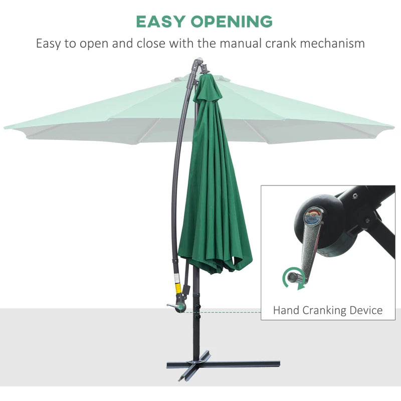 Green 3m Hanging Banana Parasol