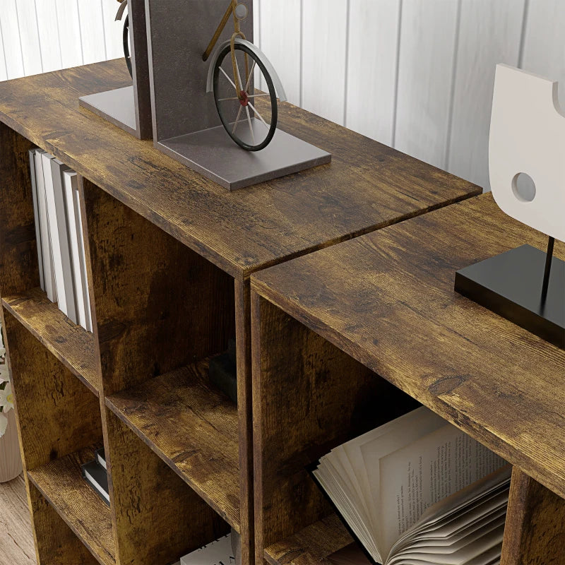 Rustic Brown 6-Cube Bookshelf - Stylish Storage Solution for Home, Office, or Living Room - Versatile Organizer