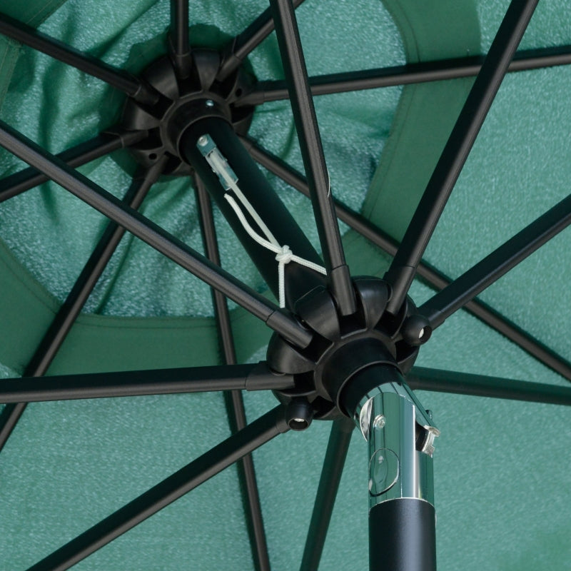 Green 2.7m Patio Garden Umbrella with Tilt and Crank