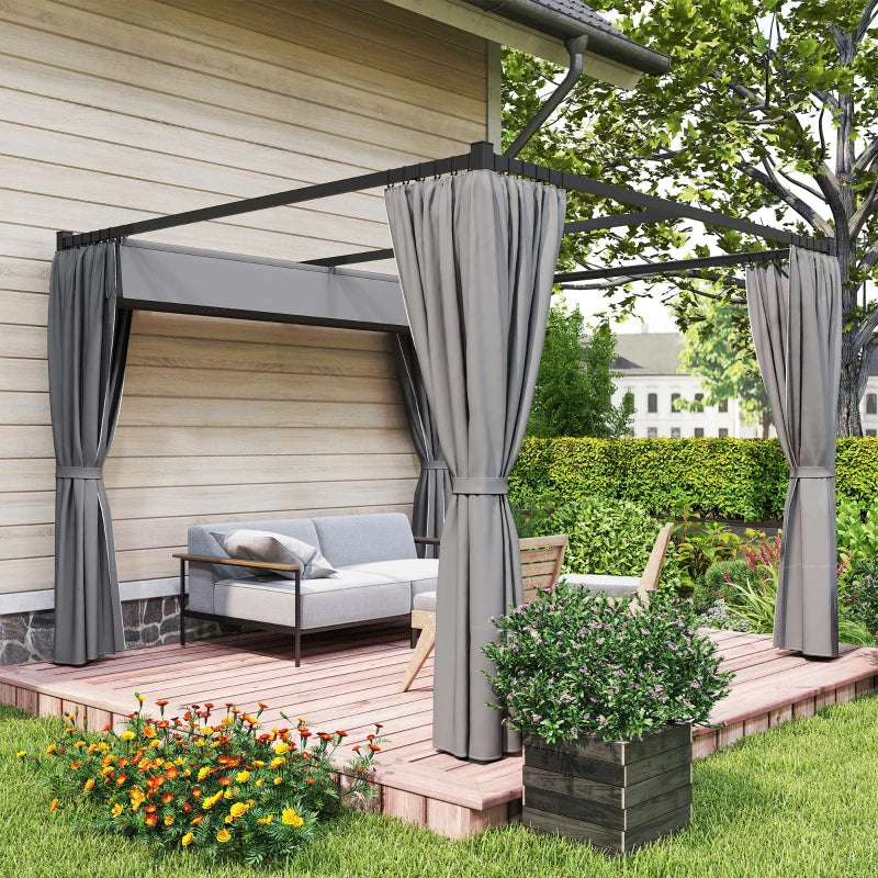 3m x 3m Canopy With Grey Curtains