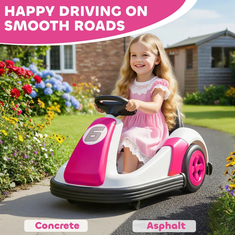 Kids 360-Degree Rotating Bumper Car Electric Ride On Toy for Ages 3-8 Pink
