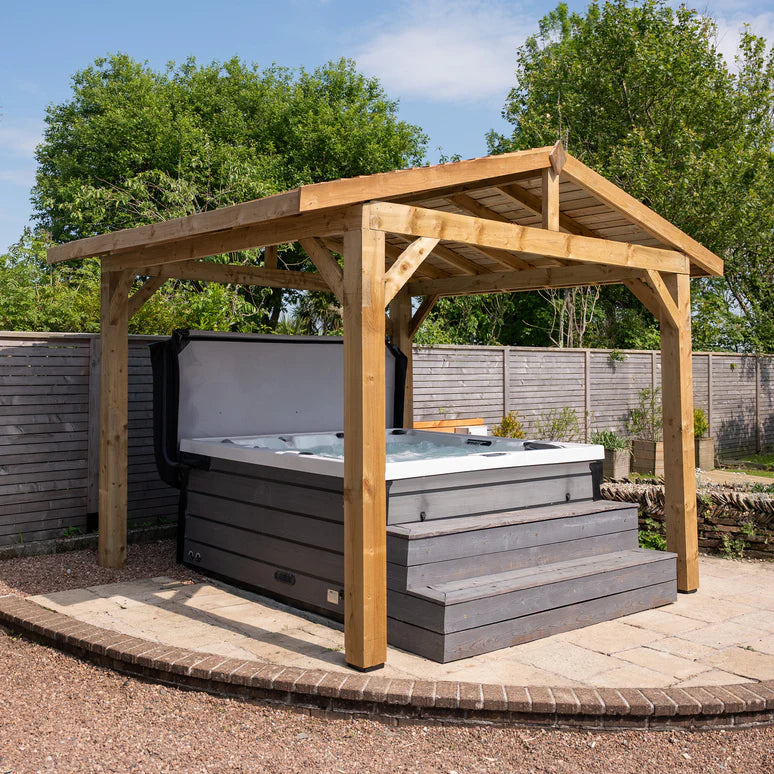 Ruby Wooden Apex Gazebo with Cedar Featheredge Roof – No Overhang Design