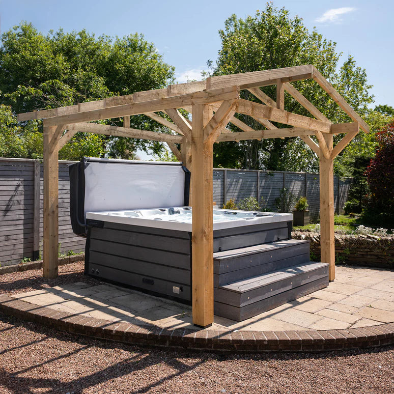 Ruby Wooden Apex Pergola with Open Roof & Overhang - Premium Outdoor Garden Structure