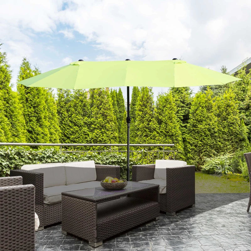 Grass Green Double-Sided Patio Umbrella - 2.7m Diameter