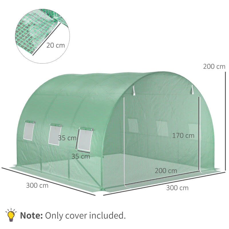 Greenhouse PE Cover for 3x3m Tunnel Greenhouse - Winter Garden Plant Protection