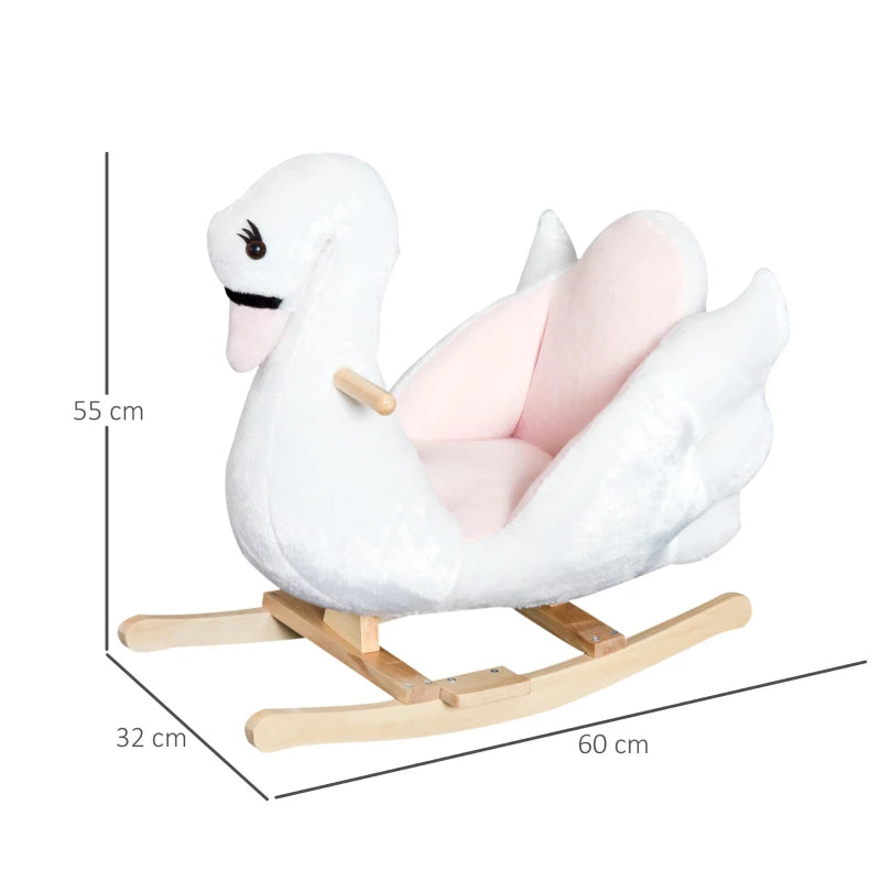 Plush Ride On Swan Toy for Toddlers with Safety Seat Ideal for Kids 18 Months Plus
