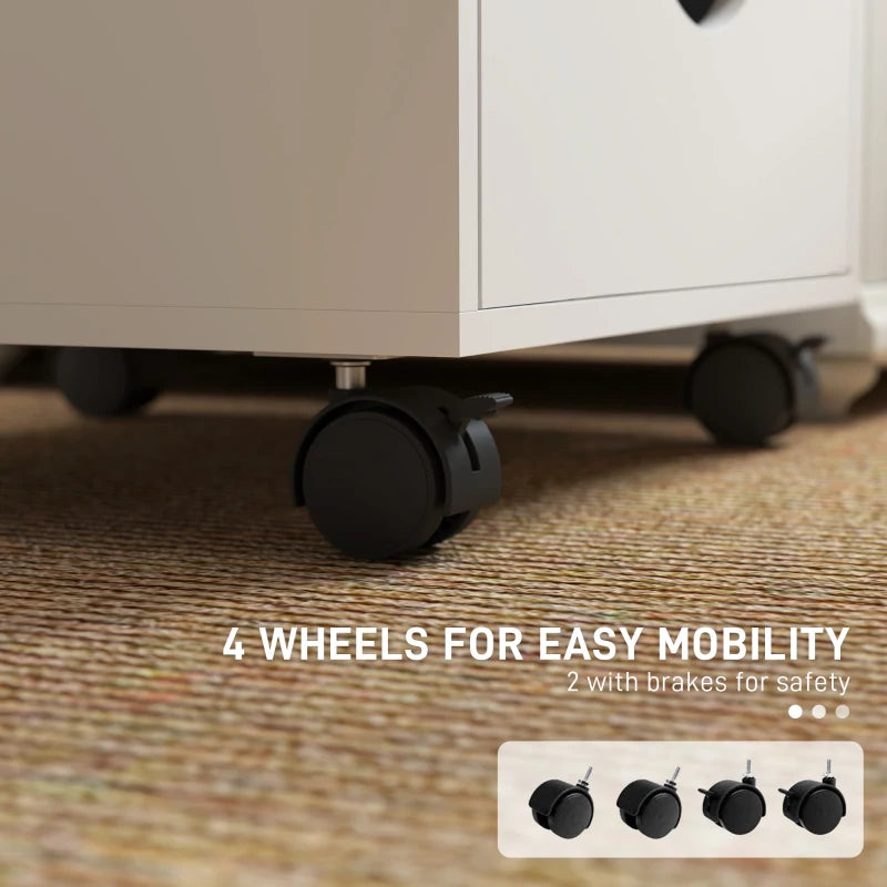 Modern White Five-Drawer Filing Cabinet for Home Office Storage - Stylish and Functional Organization Solution