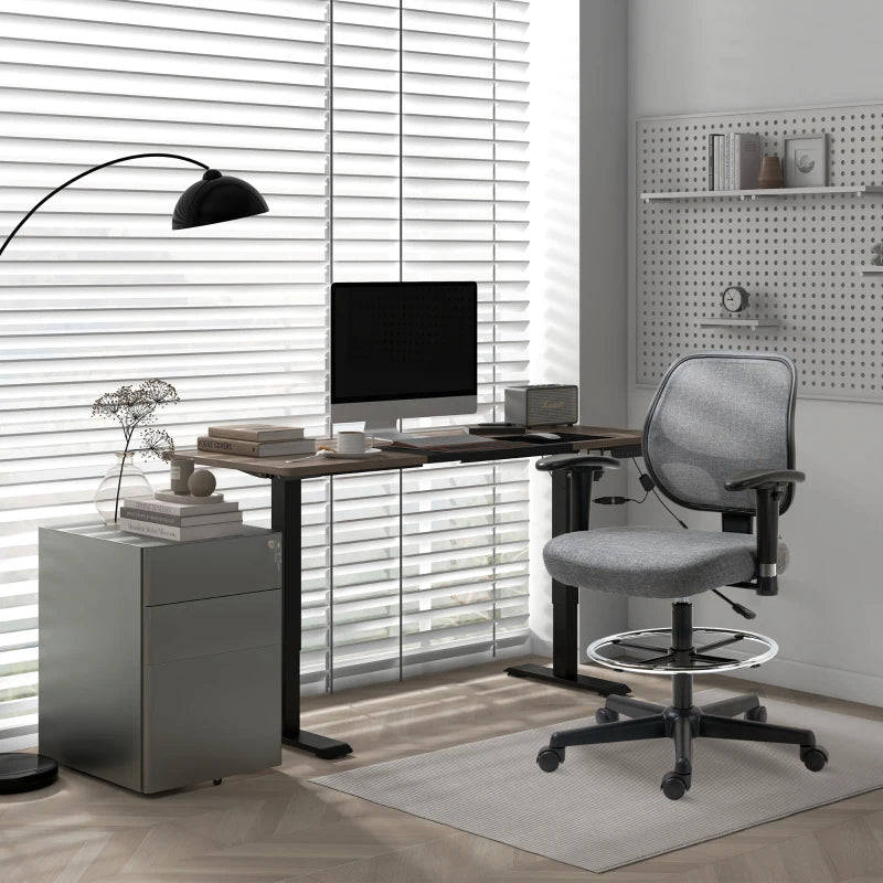 Vinsetto Adjustable Electric Standing Desk 72-116cm with LED Display - Modern Black Ergonomic Home Office Furniture