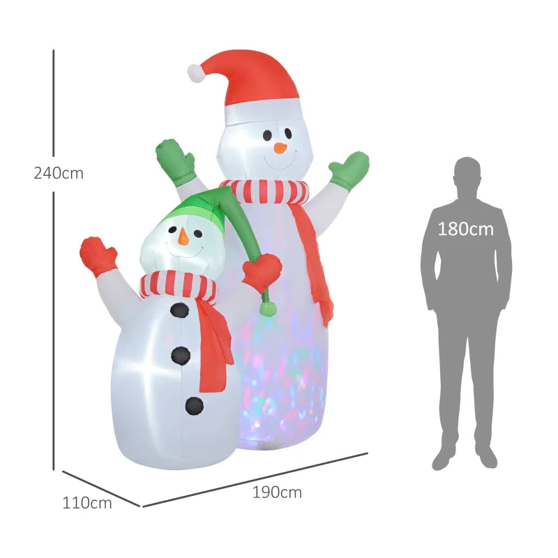 8ft Inflatable Snowman & Son Christmas Decoration - Festive Holiday Yard Decor for Outdoor Winter Wonderland