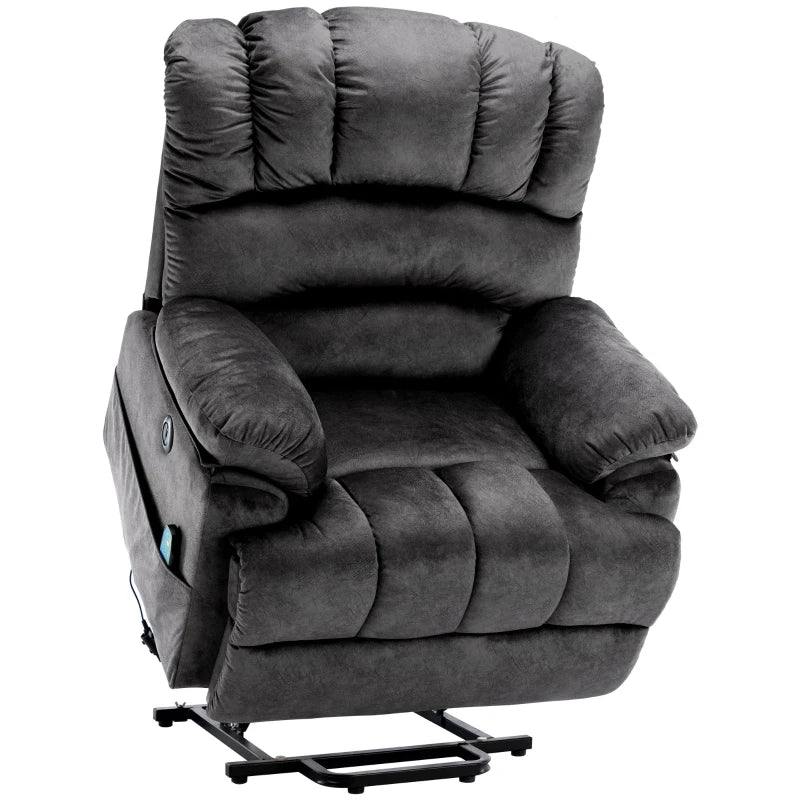 Electric Power Lift Recliner Chair with Heating, Massage, Vibration, USB Ports, and Side Pockets - Grey, 103x100x106 cm
