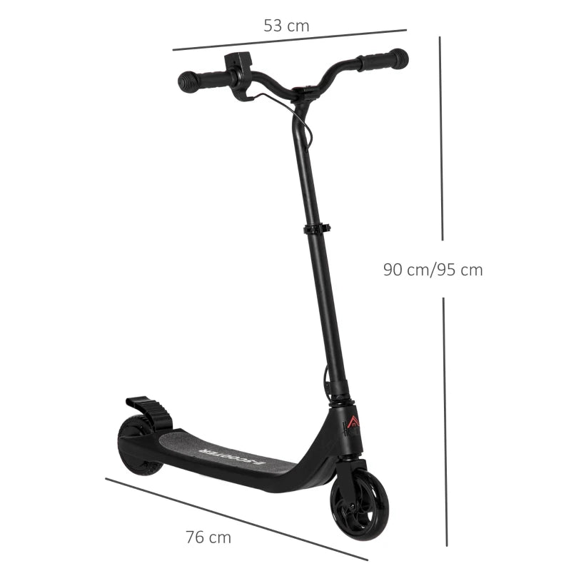 Electric Scooter for Kids, 120W Motor, Adjustable Height, Rear Brake, Safe E-Scooter for Ages 6+, Black