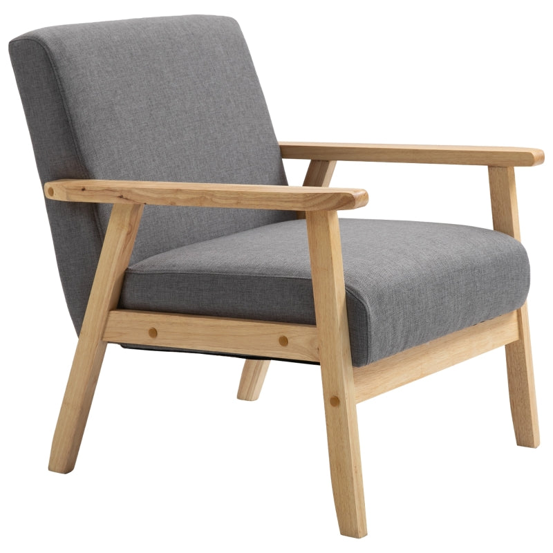 Minimalist Wooden Frame Accent Chair with Comfortable Padded Seat for Stylish Living Spaces