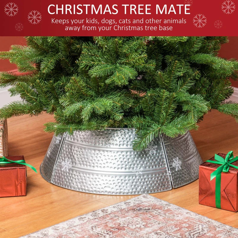 66cm Hammered Steel Christmas Tree Base Collar - Durable, Stylish Support for Holiday Decor - Perfect for Any Christmas Tree