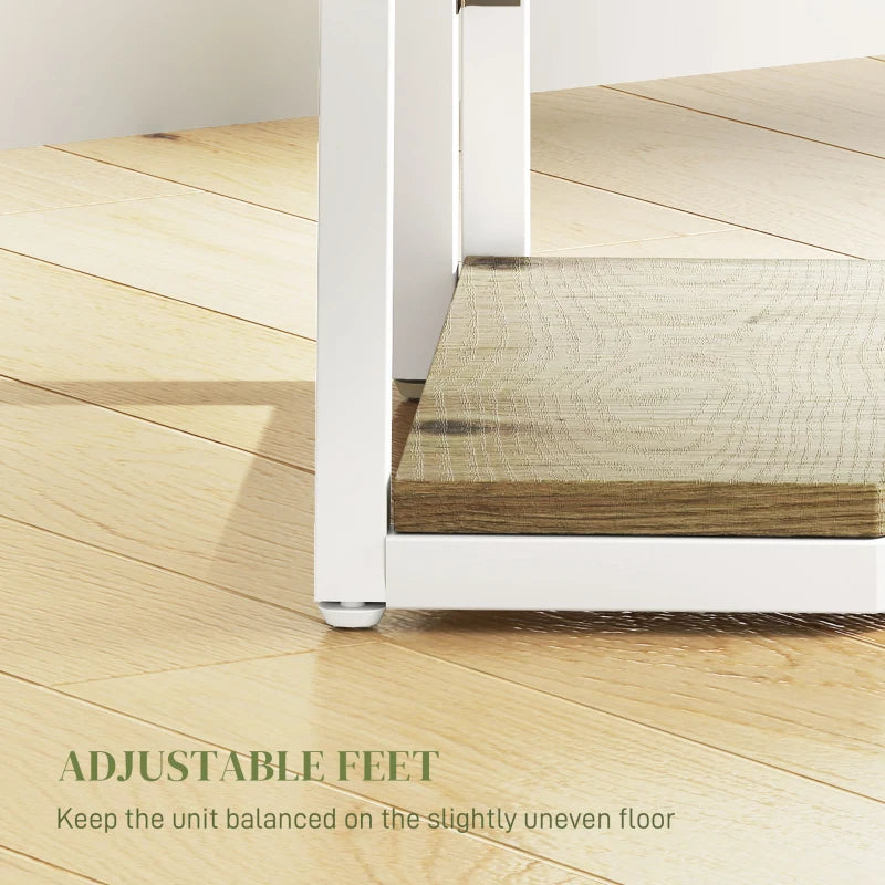 Stylish Five-Tier Corner Shelf - White and Wood-Effect Storage Solution for Home Decor and Organization