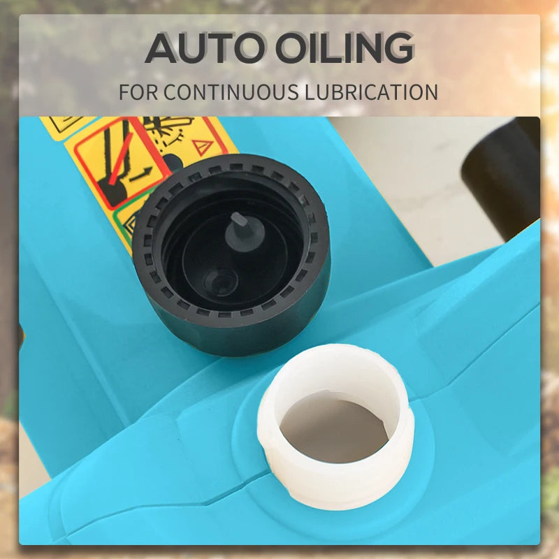 2000W Aluminium Chainsaw with Double Brake, 40cm Blade, for Wood, Trees & Branches - Blue