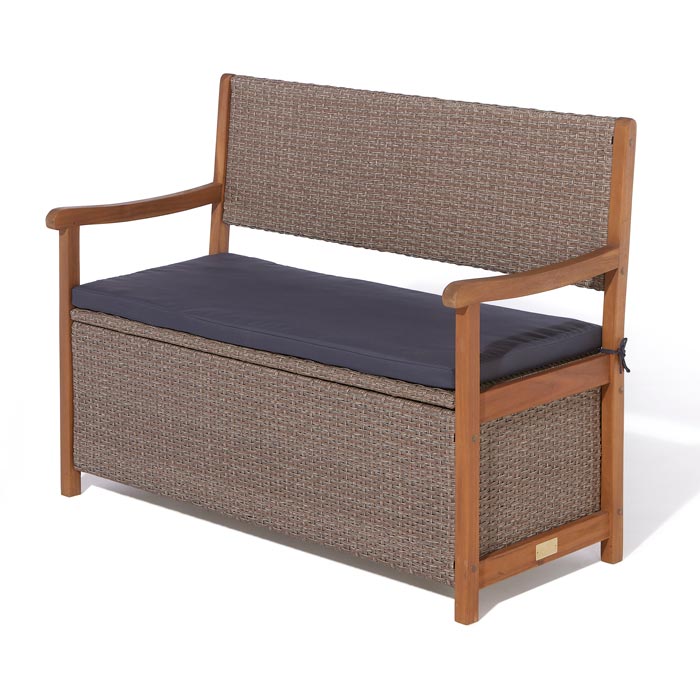 Rattan Storage Bench - Natural Colour