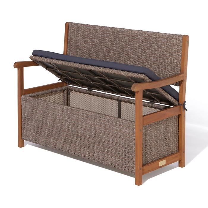 Rattan Storage Bench - Natural Colour