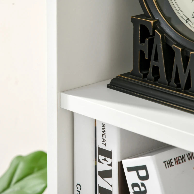 Stylish Seven-Cube Bookcase in White Wood Effect - Modern Storage Solution for Home or Office Organization
