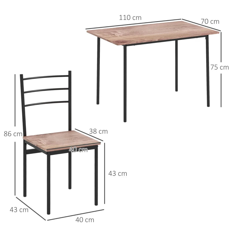 5-Piece Space-Saving Dining Table and Chairs Set - Steel Frame, Compact Design for Small Kitchens, Black Finish