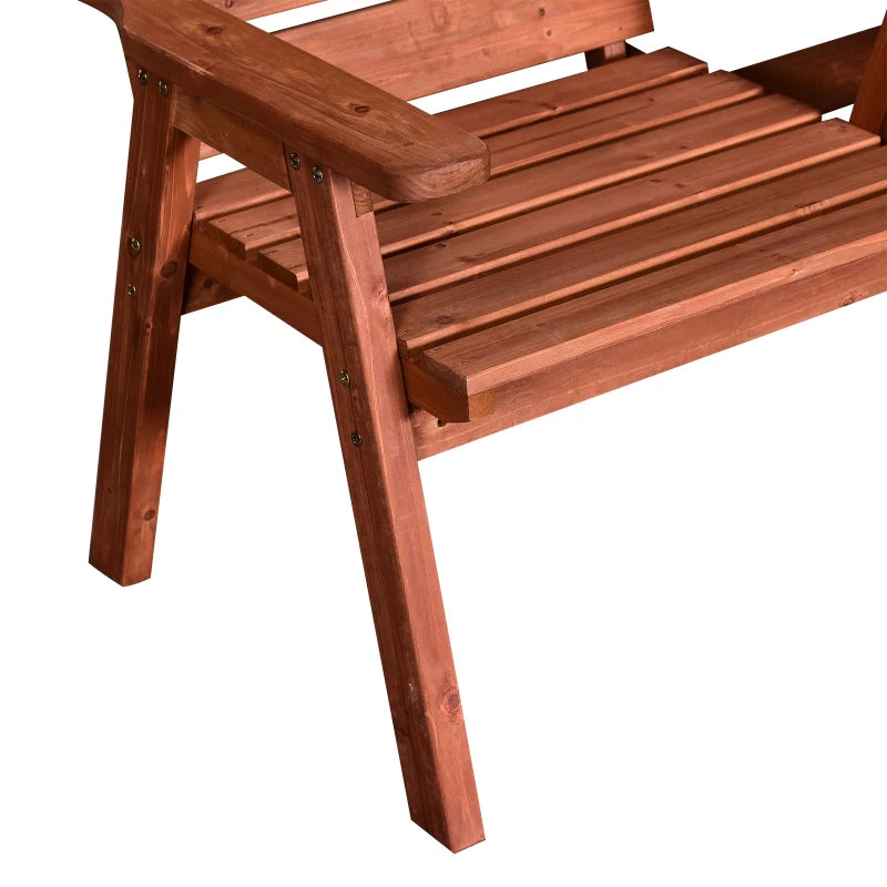 Convertible 2-3 Seater Fir Wood Outdoor Bench - Natural Wood Tone