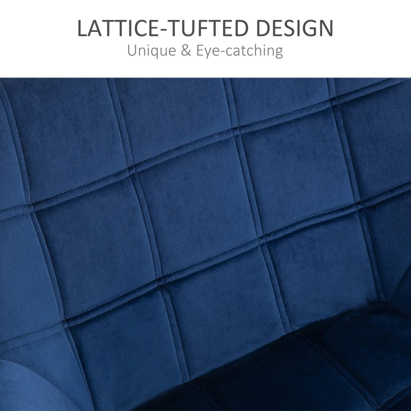 Stylish Accent Armchair Set with Wide Arms and Slanted Back for Bedroom or Living Room Seating in Blue