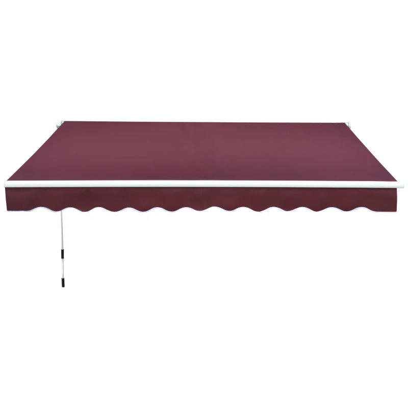 Red 3m x4m Retractable Awning Canopy With Fittings and Crank Handle