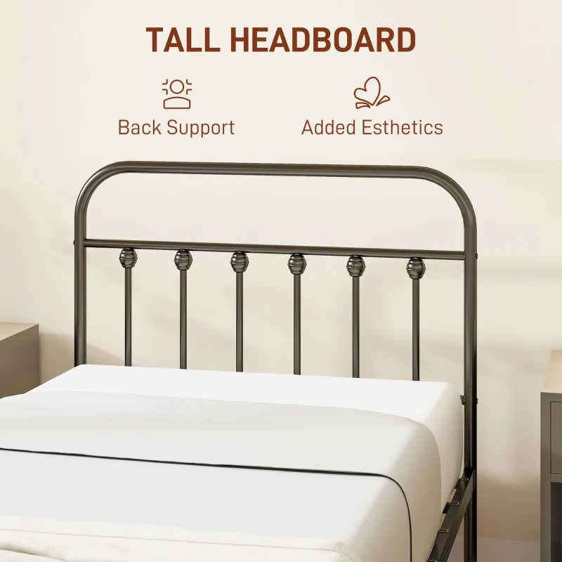Minimalistic Black Metal Bed Frame - Stylish, Durable, Modern Design for Twin, Full, Queen, King Size Beds