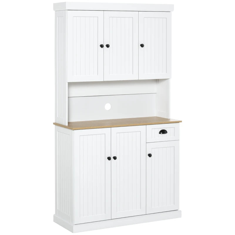 Modern 180cm Freestanding Kitchen Cabinet with Open Countertop and Ample Storage Space