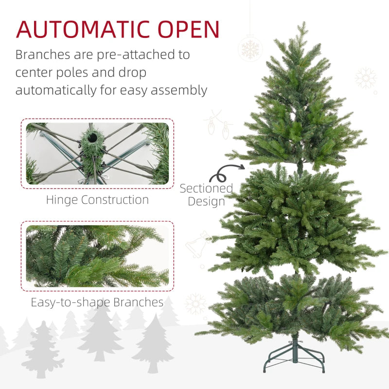 6ft Green Bare Artificial Christmas Tree with 1821 Tips - Lush, Realistic Holiday Decor for Home & Office