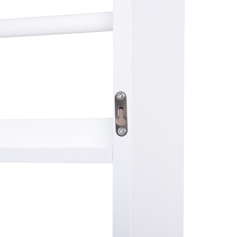 4-Tier Wall Mounted Bookshelf - 15cm Depth Storage Rack for Bedroom, Nursery, Office & Home - White