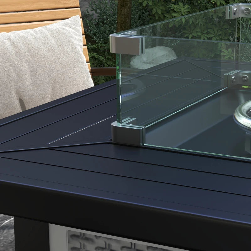 81x81cm 50,000 BTU Grey Gas Fire Pit Table - Outdoor Heating & Stylish Patio Decor