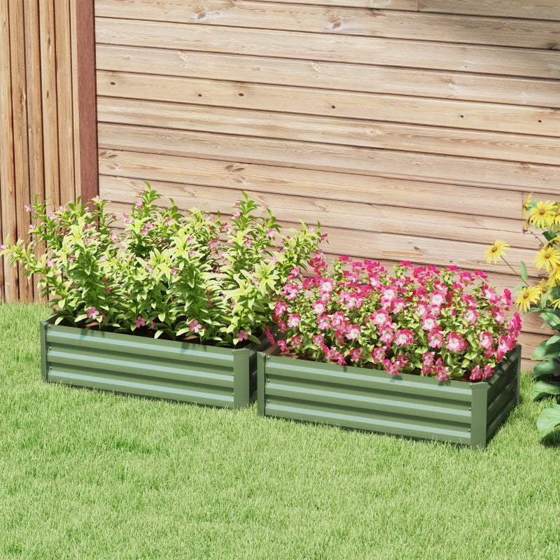 60 x 100cm Galvanised Steel Planters - Set of Two
