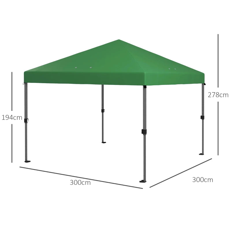 Green 3x3m Pop-Up Gazebo Kit