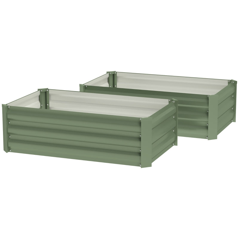 60 x 100cm Galvanised Steel Planters - Set of Two