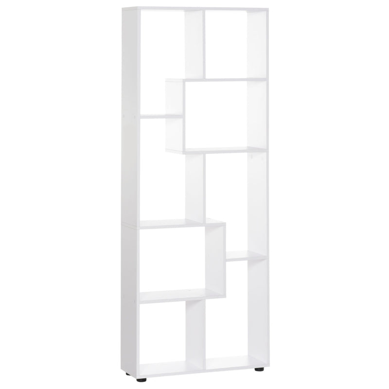 Modern Tall Bookshelf - 8 Cube Storage Unit, Freestanding Room Divider for Living Room, Bedroom & Home Office - White 70x24x178 cm