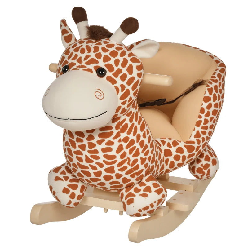 Giraffe Rocking Horse Toy for Kids - Safe Seat Belt for Toddlers - Perfect Baby Gift for Playtime