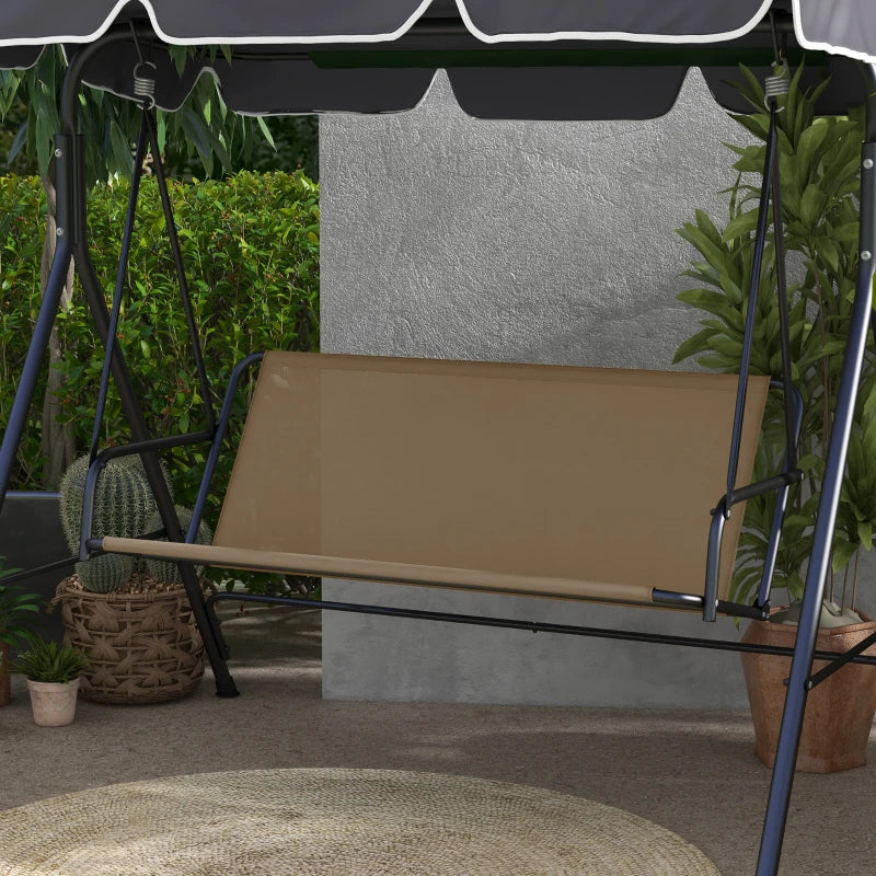 Beige Garden Swing Seat Cover for 2-3 Seater Swing Bench